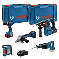 Комплект инструменти BOSCH 18V - GSB + GBH + GWS + GSA + GLI + 3x5,0 Ah + GAL Комплект инструменти BOSCH 18V - GSB + GBH + GWS + GSA + GLI + 3x5,0 Ah + GAL