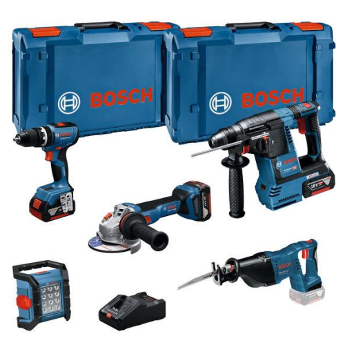 Комплект инструменти BOSCH 18V - GSB + GBH + GWS + GSA + GLI + 3x5,0 Ah + GAL