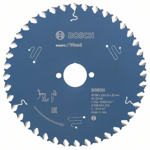 Диск за циркуляр Expert for Wood BOSCH, 184x30x2,6 mm, 40 зъба