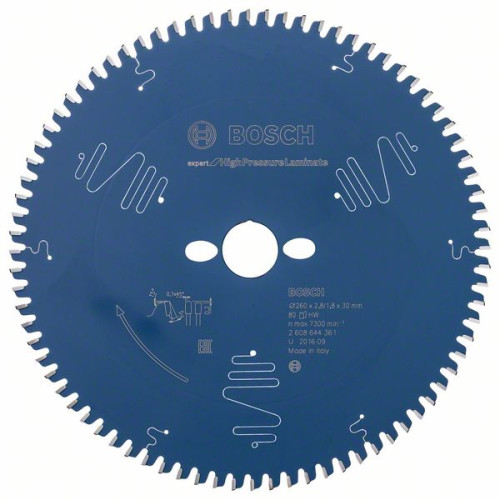 Диск за циркуляр BOSCH Expert for High Pressure Laminate 260 mm