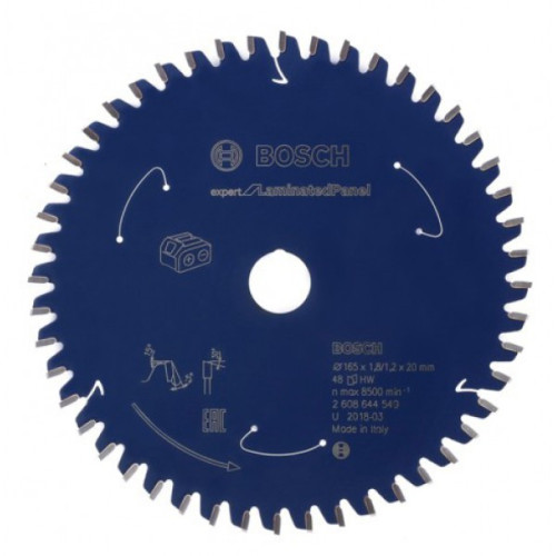 Диск за акумулаторен циркуляр Expert for Laminated Panel BOSCH, 165 mm