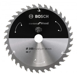 Диск за акумулаторен циркуляр Standard for Wood BOSCH, 165 mm, 36 зъба