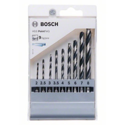 Комплект свредла BOSCH HSS PointTeQ Hex Drill Bit - 9 броя