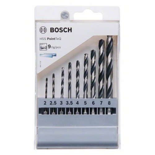 Комплект свредла BOSCH HSS PointTeQ Hex Drill Bit - 9 броя Комплект свредла BOSCH HSS PointTeQ Hex Drill Bit - 9 броя
