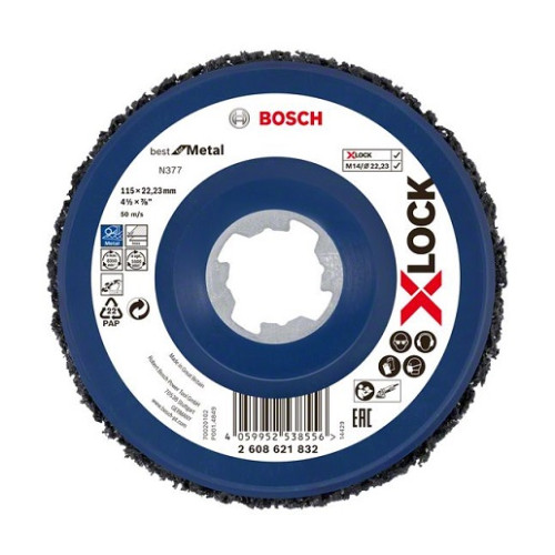 Почистващ диск за метал BOSCH X-LOCK 115 mm