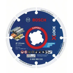 Диамантен диск за метал BOSCH X-LOCK 115x22,23 mm