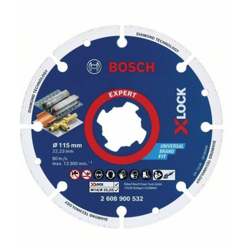 Диамантен диск за метал BOSCH X-LOCK 115x22,23 mm