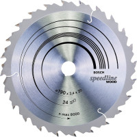 Диск за циркуляр BOSCH Speedline Wood, 24 зъба - 190 mm