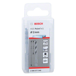 Спирално свредло BOSCH HSS PointTeQ Hex 2 mm, 10 бр.