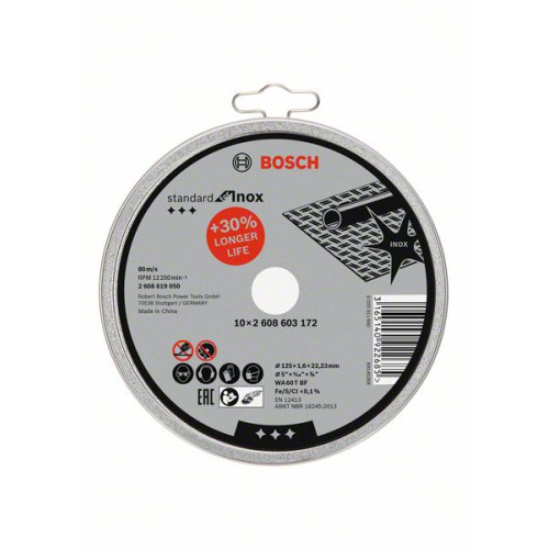 Дискове за рязане BOSCH Standard for Inox 125/1,6 mm