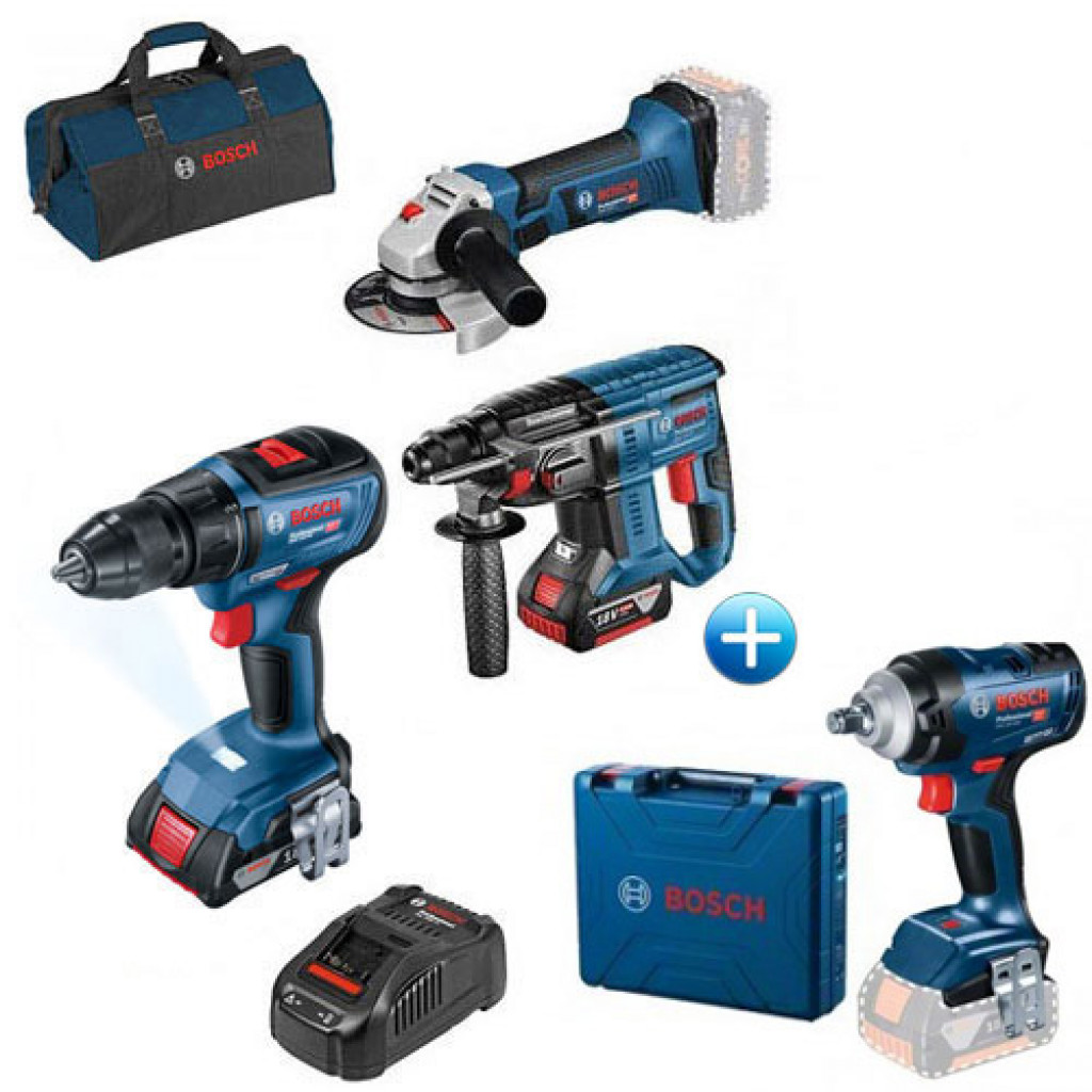 Kомплект Bosch GBH 180-LI+GSR 18V-50+GWS 180-LI+BOSCH GDS 18V-400