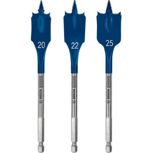 Плоски фрезови свредла BOSCH EXPERT Self Cut Speed, 20/22/25 mm - 3 бр.