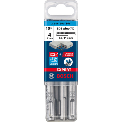 Свредла за перфоратор BOSCH EXPERT SDS plus-7X, 4x50x115 mm, 10 бр.