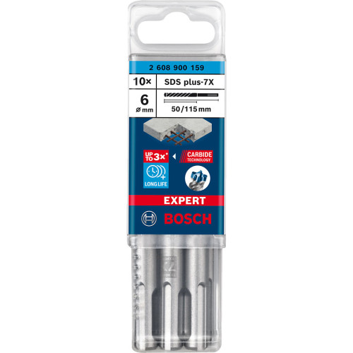 Свредла за перфоратор BOSCH EXPERT SDS plus-7X, 6x50x115 mm, 10 бр.