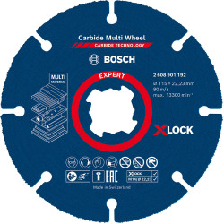 Дискове за ъглошлайф BOSCH EXPERT Carbide Multi Wheel X-LOCK 115 mm, 10 бр.