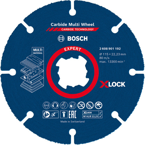 Дискове за ъглошлайф BOSCH EXPERT Carbide Multi Wheel X-LOCK 115 mm, 10 бр.