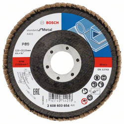 Диск ветрилообразен за шлайфане X431, Standard for Metal BOSCH 115 mm, 80