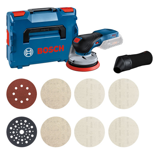 Акумулаторен ексцентършлайф BOSCH GEX 18V-125 SOLO + M480