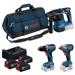 Акумулаторен комплект BOSCH GSR + GDX + GBH + 3x5,0Ah + GAL 12V/18V-80 Акумулаторен комплект BOSCH GSR + GDX + GBH + 3x5,0Ah + GAL 12V/18V-80