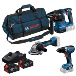 Акумулаторен комплект BOSCH GSR + GWS + GBH + GBA 2x18V 4,0Ah + GAL 18V-40 Акумулаторен комплект BOSCH GSR + GWS + GBH + GBA 2x18V 4,0Ah + GAL 18V-40