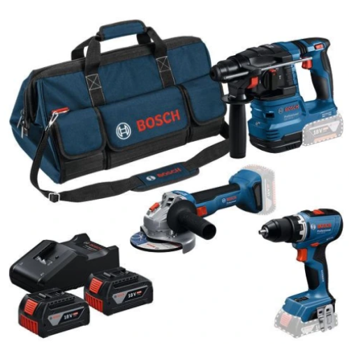 Акумулаторен комплект BOSCH GSR + GWS + GBH + GBA 2x18V 4,0Ah + GAL 18V-40