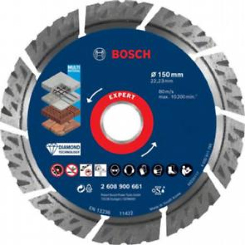 Диамантен диск за рязане BOSCH EXPERT MultiMaterial 150 x 22,23 x 2,4 x 12 mm