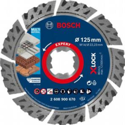 Диамантен диск за рязане BOSCH EXPERT MultiMaterial 125 x 22,23 x 2,4 x 12 mm