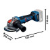 Акумулаторен ъглошлайф BOSCH GWX 18V-11PS - Solo, 125 mm