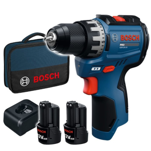 Акумулаторен винтоверт BOSCH GSR 12V-31 2x2.0 Ah + чанта