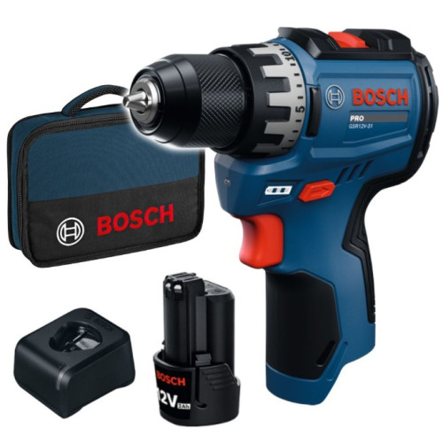 Акумулаторен винтоверт BOSCH GSR 12V-31 2.0 Ah + чанта