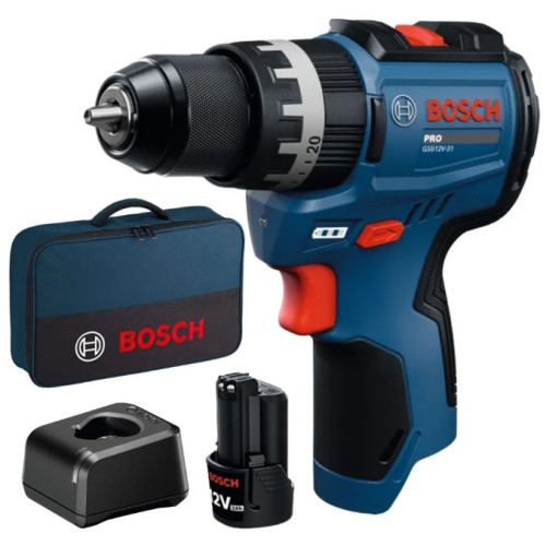 Акумулаторен ударен винтоверт BOSCH GSB 12V-31 1x2,0 Ah + чанта Акумулаторен ударен винтоверт BOSCH GSB 12V-31 1x2,0 Ah + чанта