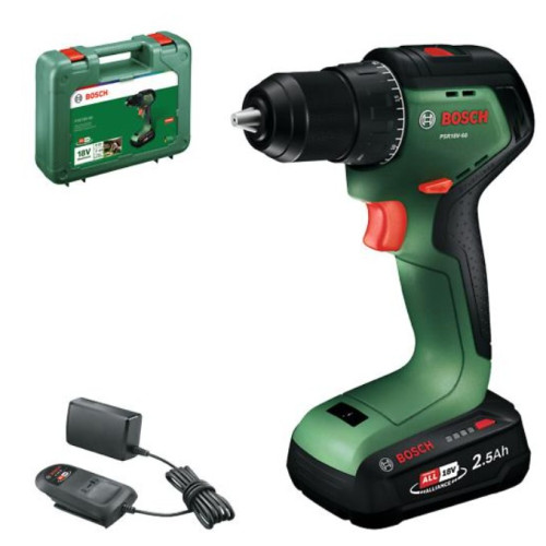 Акумулаторен винтоверт BOSCH PSR 18V-60 1x2,5 Ah + Куфар