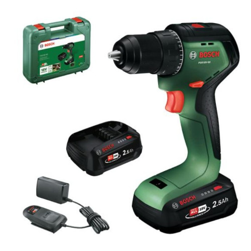 Акумулаторен винтоверт BOSCH PSR 18V-60 2x2,5 Ah + Куфар