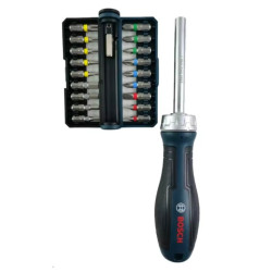 Отвертка с тресчотка и битове Bosch 1600A039PR 19 части