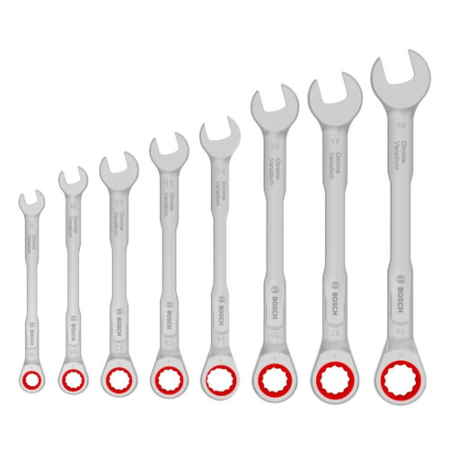 Комплект звездогаечни ключове с тресчотка Bosch 1600A03AG5, 8 - 19 mm, 8 части