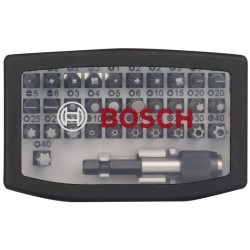 Комплект BOSCH екстра твърди смесени битове за отвертки с държач за битове, 32 броя
