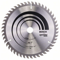 Диск за циркуляр BOSCH Optiline за дърво, 190 mm - 48 зъба