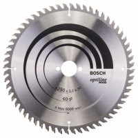 Циркулярен диск Optiline за дърво BOSCH, 250x30 mm - 60 зъба