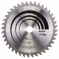 Циркулярен диск Optiline за дърво BOSCH, 250x30 mm