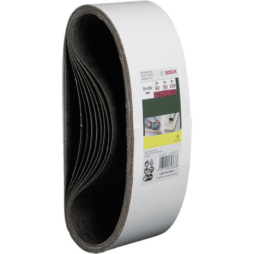 Комплект шлифовъчни ленти BOSCH K60/80/100 - 9 части