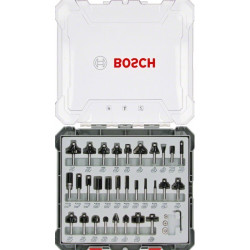 Комплект смесени фрезери BOSCH с опашка 1/4" - 30 броя
