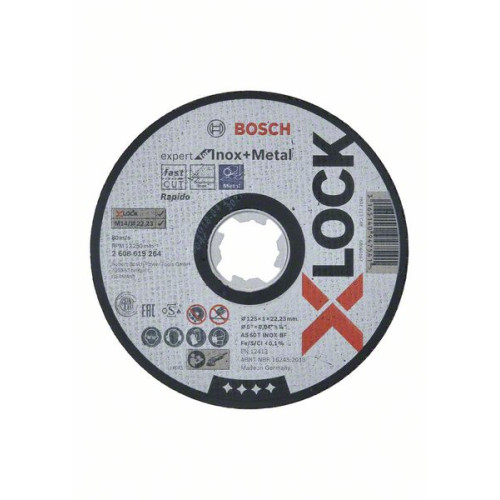 Диск за рязане на метал и inox BOSCH X-LOCK - 125x1.0 mm