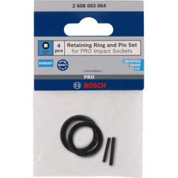 Пръстен и щифт BOSCH PRO за вложки 1/4", 4 броя Пръстен и щифт BOSCH PRO за вложки 1/4", 4 броя
