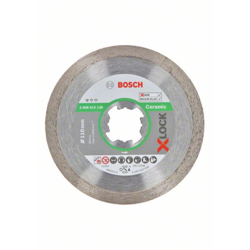 Диамантен диск BOSCH X-LOCK за плочки - 110x22,23x1,6 mm