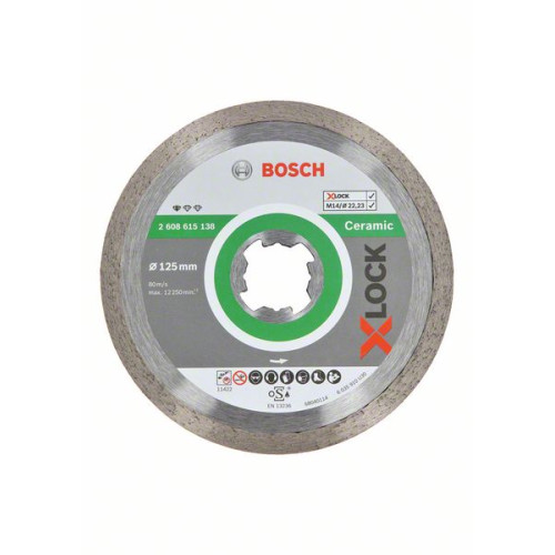 Диамантен диск BOSCH X-LOCK за плочки - 125x22,23x1,6 mm