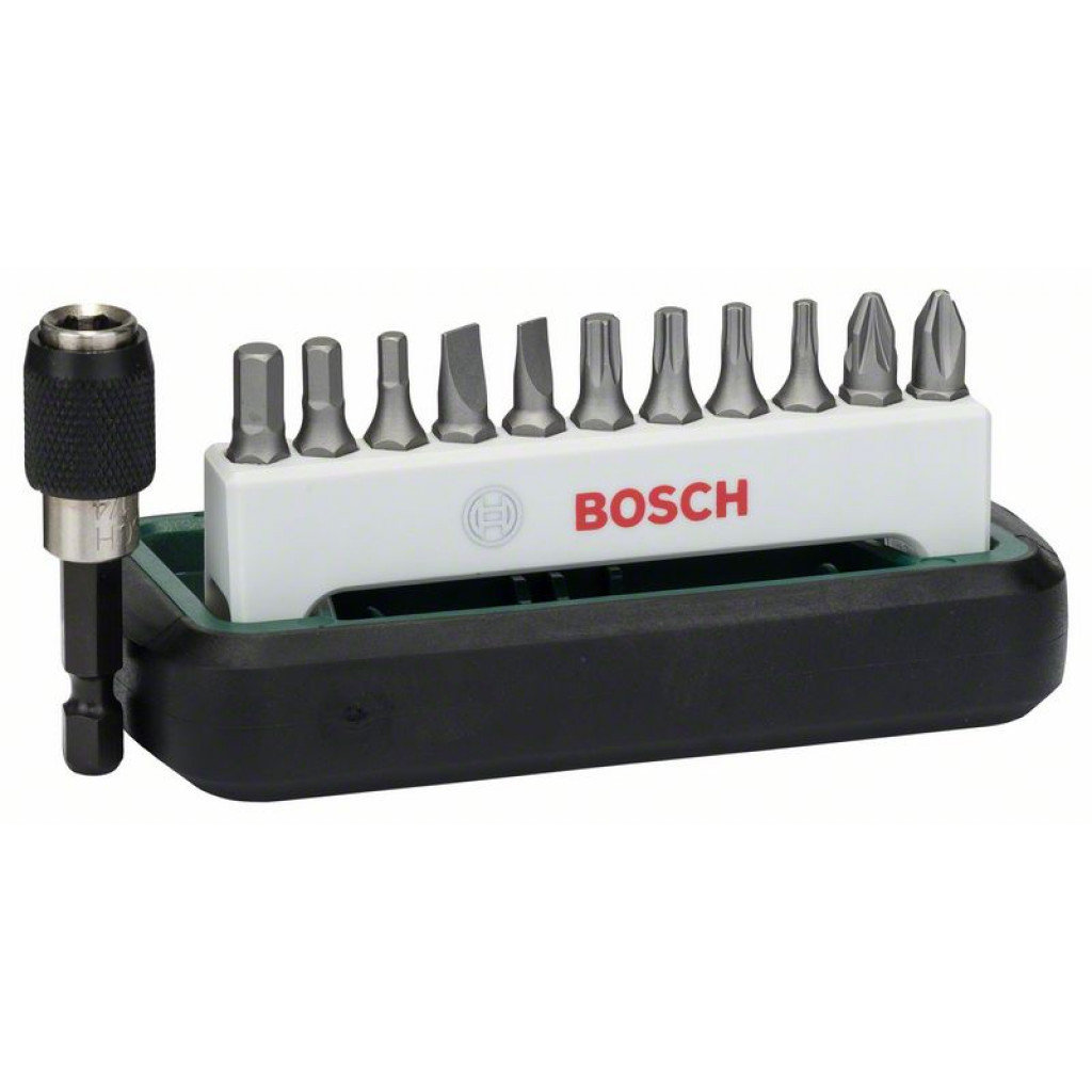Комплект стандартни битове за винтоверт BOSCH, 12 части - смесени