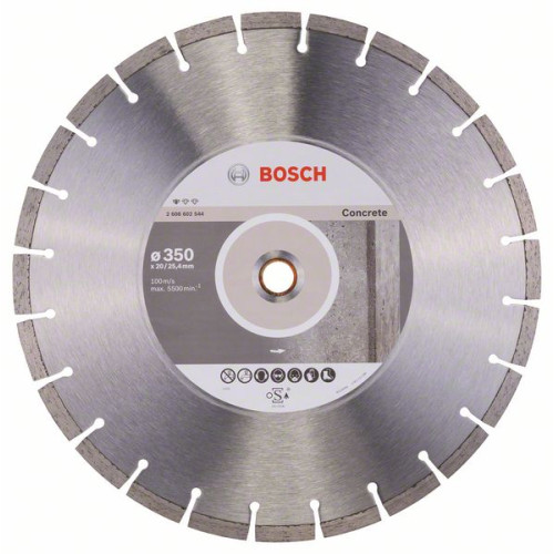 Диамантен диск BOSCH за бетон Ф350х20-25.4 Standard for Concrete