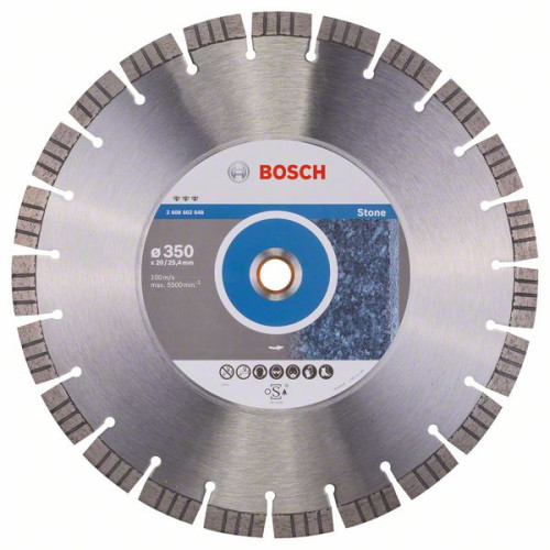 Диамантен диск BOSCH за камък Ф350х20/25.4 Best for Stone