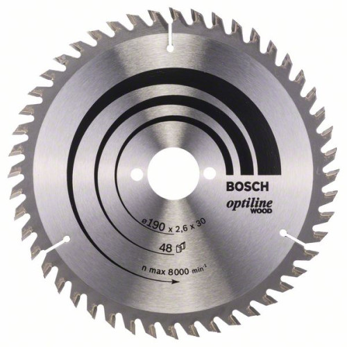 Циркулярен диск BOSCH Ф190х2.6 Optiline Wood Z48