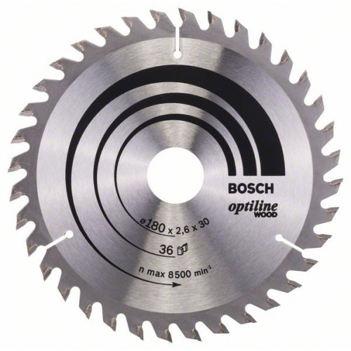 Циркулярен диск BOSCH Ф180х2.6x30/20 Optiline Wood Z36 Циркулярен диск BOSCH Ф180х2.6x30/20 Optiline Wood Z36